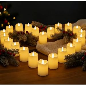 24 Pi&egrave;ces Bougies &agrave; LED,Bougies Chauffe Plat sans Flamme, Chandelles Clignotantes Lampe,Bougie &Eacute;lectrique Chauffe-Plat D&eacute;corative pour Mariage, Maison, P&acirc;ques, F&ecirc;te, Int&eacute;rieur (junxiaoyi, neuf)