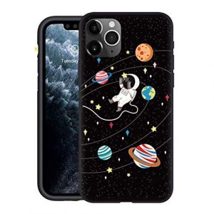 Yoedge Coque pour Huawei P Smart 2020 4G Etui en Silicone Noir avec Motif Dessin Housse de Protection Antichoc TPU Mat Ultra Fine Souple Bumper Case Cover pour Huawei P Smart 2020 6,21", Astronaute 2 (Herr Dietmar, neuf)