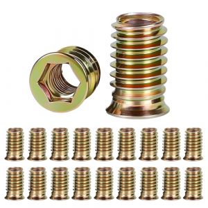 30 Pi&egrave;ces &Eacute;crou &Agrave; Visser M8x15mm Insert Filet&eacute; Pour Bois M8 Galvanis&eacute; Hexagonal Douille Filet&eacute;e Inserts Filet&eacute;s Douille &Agrave; Visser, Pour Produits En Bois, Panneaux Composites, Etc (Or) (SIA THE REAL OUTLET, neuf)