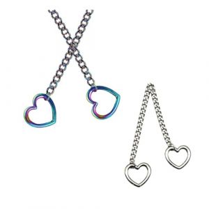 2 PCS Collier Gothique Y-Style Rock pour Femmes et Hommes, Collier Lasso C&oelig;ur Coulissant, Bijou Punk &Eacute;l&eacute;gant et Original pour Tenues Alternatives et Cadeau (chixianshangmao, neuf)