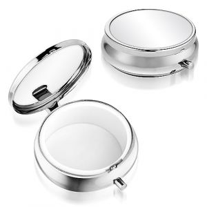 Sibba M&eacute;tal Petit Pilulier Rond Portable Multifonctionnel Voyage Pilulier Bo&icirc;te Organisateur De M&eacute;decine Pour Vitamines Huile De Poisson Suppl&eacute;ments Pour Quotidien Et Voyage (1 compartiment) (Chujia, neuf)