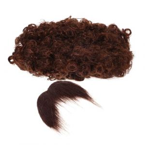 IMIKEYA 1 Ensemble afro Accessoire trousse perruques deguisement adulte fausse moustache de cosplay d'halloween Fil de fibres chimiques en polypropylène (Elsy Abbas, neuf)