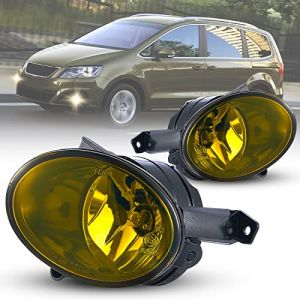 Feux anti-brouillard compatible avec VW Golf VI 5K1/AJ5 08-13 Golf VI Cabriolet 11-16 Jetta 09-14 Touran 10-15 Caddy 10-15 Up!16-UP Tiguan 11-up Eos 10-up Seat Alhambra Lentille jaune HB4 (tula motoren, neuf)