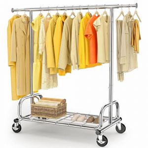 HOKEEPER Porte-manteau sur roulettes,capacit&eacute; de charge de 136 kg,porte-manteau lourd,tringle &agrave; v&ecirc;tements extensible pour suspendre les (EUoutdoor, neuf)