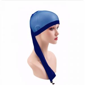 Guangcailun Bonnet en maille style manchon de perruque, couverture polyvalente pour perruque et dreadlocks longs, bonnet de perruque avec bande élastique, chignon, fausses dreadlocks longues, bleu (Wheeler-WF, neuf)