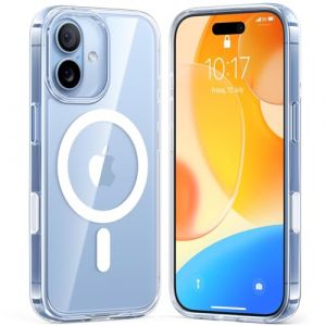 TORRAS Coque iPhone 17 avec MagSafe，[Protection Antichoc 12FT][Durable et Robuste][Toucher velout&eacute;][Texture antid&eacute;rapante][Protection magn&eacute;tique], Transparent (TORRAS Direct, neuf)