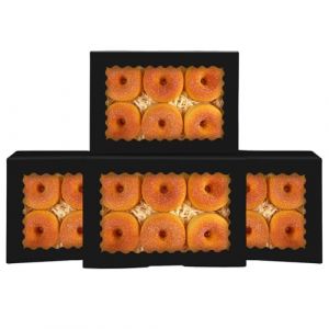 Gcardist Lot de 15 bo&icirc;tes &agrave; biscuits noires avec fen&ecirc;tre - 22,86 x 15,24 x 6,35 cm - Pour p&acirc;tisseries, macarons, boulangeries (9 x 6 x 2,5 pouces) (GCardistDE, neuf)