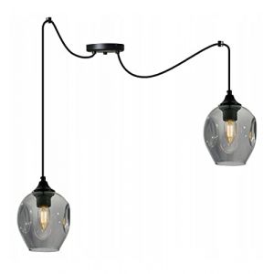 Light-Home Prage Spider Abat Jour Suspension Luminaire Lustre Araignée - Moderne Abat Jour Plafond - Verre- À 2 Lumières - Graphite (Light-home, neuf)