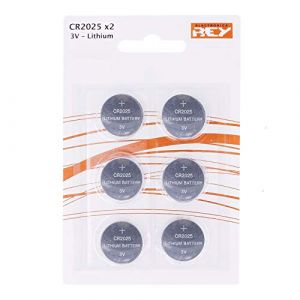 Lot de 6 Piles CR2025 3V, Pile Bouton au Lithium Alcaline (REY &reg;, neuf)