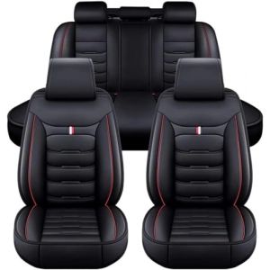 Housse de Siège Voiture pour VW Tiguan R-Line 2019-2025, Résistant à l'usure et Respirant, Facile à Nettoyer, Respectueux de l'environnement et sans Odeur,3.(Black Red) (Gold Mine shop, neuf)