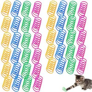 JCKD 40 pcs Jouet de Ressort de Chat, Jouet de Ressort de Spirale en Plastique, Jouet pour Animaux de Compagnie de nouveauté, Ressort de Spirale coloré, Spirale de Ressort de Chat (4 Couleurs) (WEIJIA STORE, neuf)