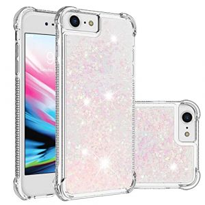 SIYOPINPFY Glitter Coque pour iPhone 16e &Eacute;tui, Brillant Amour Paillette Liquide Quicksands pour Filles Femmes Housse Clear B&eacute;quille Souple TPU Coque pour iPhone 16e 6,1 Pouces - Star Rose YB (SIYOPINPFY, neuf)