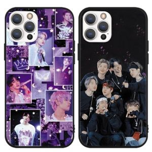 nurkorki 2 Pi&egrave;ces Kpop Chanteur Coque pour iPhone 8 iPhone 7 iPhone SE 2022/2020 4,7",Etui avec Mode Jimin Jin V J-Hope Jung Kook Suga RM Motif Housse pour Fille,Fans,TPU Noir Protection Case,Design (Mahood GO Floral LTD, neuf)