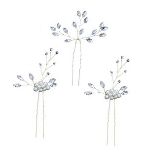 WRITWAA 3 Pièces épingle à cheveux perle Épingle à cheveux en strass Épingle à cheveux décorative épingle à cheveux de mariée épingle à cheveux de mariage Doré (Saieli, neuf)