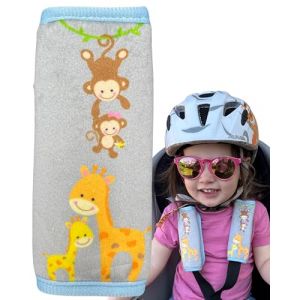 HECKBO 2x Protège-Harnais Bébé Animaux avec Maman – Coussin Ceinture Rembourré pour Coque & Siège Auto, Housse de Harnais Douce, Accessoires Poussette Garçon & Fille (HECKBO Germany GmbH, neuf)