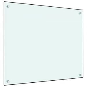 AUVYI Crédence de cuisine en verre trempé 70 x 60 cm - Blanc - Protection anti-éclaboussures en verre pour cuisinière - Protection anti-éclaboussures en verre - Protection contre les éclaboussures - (AUVYI EU, neuf)