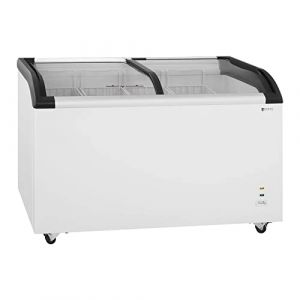 Royal Catering Congélateur Coffre Bahut Professionnel RCFZ-355 (355 L, 4 Corbeilles, -18 À -25°C, Acier/Alu, Portes Coulissantes, Verrou, 2 clés) (expondo GmbH, neuf)