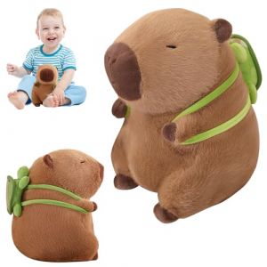 Kawaii Kapibara Doudou en peluche douce avec sac à dos en forme de tortue Idéal comme cadeau pour garçons et filles Doudou et coussin pour jouets confortables (DHINC HANSAI, neuf)