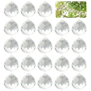 LUCKNIGHT 24 Pi&egrave;ces Boule De Cristal, 30 mm Attrape Soleil Cristal Suspendu, Boule Facette, Cordon Inclus, Prisme Suspendu Suncatcher pour Fen&ecirc;tres, Le Feng Shui, Le Cadeau (Fu Nian Technology, neuf)