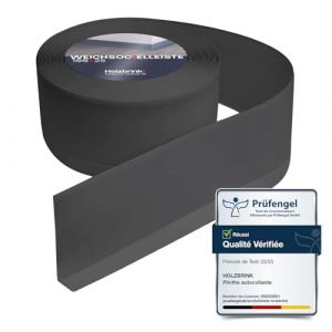 HOLZBRINK Plinthe PVC flexible 100x25mm, 20 m | Plinthe souple pour prot&eacute;ger mur cuisine, garage, couloir| Corni&egrave;re PVC | Couleur : graphite (Jumbo-Shop, neuf)