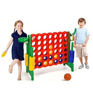 DREAMADE Puissance 4 Géant pour Enfants sur Pied 84 x 33 x 79 CM avec 42 Anneaux, Levier de Réinitialisation du Jeu, Jeu de Société pour Réunions de Famille,Maternelle,Camping (Vert) (DREAMADE, neuf)
