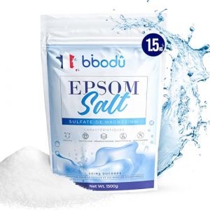 BIBODU Sel d'Epsom 1500gr | Epsom Salt Naturel pour Relaxer, Revitaliser et Récupérer | Sulfate de Magnesium 100% Pur Parfait pour un Bain Relaxant, Détoxification et Récupération Musculaire (KLATICFY, neuf)