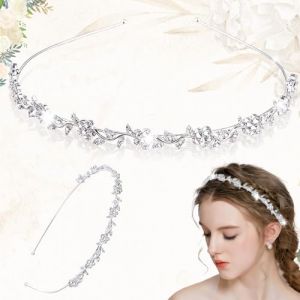 dcas Bandeau de cristal d&rsquo;argent cheveux, Serre t&ecirc;te de mariage en cristal avec strass Argent, Cristal Diamant Bandeau Tiara, Diademe avec Strass bandeaus Proms, Strass bandeau de mariage Parties (dcast-55SVEGNER, neuf)