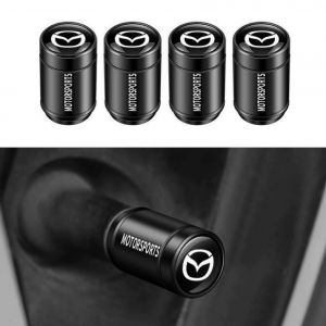 DZYYDS Auto Bouchons Valve Voiture pour Mazda MX-5 NB,Marqueur Pneus De Alliage d'aluminium Joint Cache-Poussi&egrave;re Antivol Accessoire Pneu,Black (ZHAOFUqing, neuf)