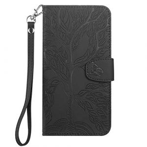 Aisenth Coque pour Samsung Galaxy S9+/S9 Plus, Arbre de Vie Papillon Motif Housse Case en Cuir Synth&eacute;tique Cover &agrave; Rabat, Portefeuille &Eacute;tui de Protection avec Fentes pour Cartes, Noir (Aisensi, neuf)