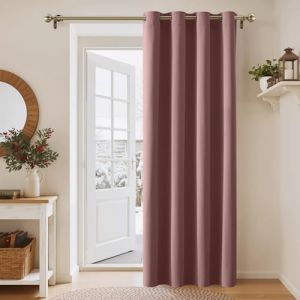 PONY DANCE Rideau Salon - Draperies Occultant &agrave; Oeillets de Fen&ecirc;tre Panneau Isolation Thermique pour des Maison Chambre Porte, Largeur 132 x Hauteur 210cm, 1 PC, Haricot Rouge (RYB HOME EU, neuf)