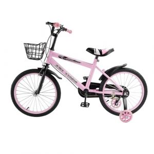 V&eacute;lo pour enfant de 16 pouces, si&egrave;ge et guidon r&eacute;glables, cadre en acier au carbone, double freins, roues &agrave; rayons r&eacute;sistantes aux chocs, roue flash magn&eacute;tique, roues stabilisatrices amovibles, (Flymotor-EU, neuf)