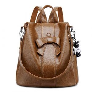 AINUOEY Femme Sac a Dos Sacs &agrave; Main Port&eacute;s Bandouliere Feminin Ados Original PU Cuir 76675 1pc ensemble Marron (SHENPENG LTD, neuf)