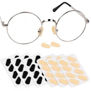 Wisebom 24 Paires Coussinet de Nez en &Eacute;ponge, Plaquettes de Nez Auto-Adh&eacute;sives pour Lunettes, Antid&eacute;rapants Coussinets de Nez &agrave; Lunettes, Nosepads Minces pour Lunettes Spectacles, Peau et Noir (zsanhua, neuf)