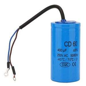 Condensateur de Marche CD60, Condensateur de Marche 250V AC 400uF 50/60 Hz Avec fil de Plomb, Condensateur de Marche pour Démarrer des Moteurs Monophasés (Byged, neuf)