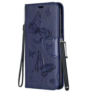 Yiizy Coque pour Huawei P Smart Fig-LX1, Papillon 3D Portefeuille Housse Cuir Protection Magn&eacute;tique Silicone TPU Cover Etui Huawei Enjoy 7S avec Emplacement Cartes, Fonction Support (Bleu) (YIIZY, neuf)