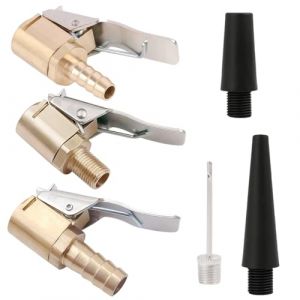 Trpoey 6 Pièce Adaptateur de Valve de Pneu de Voiture, 6mm / 8mm Air Mandrin Pompe De Gonflage Valve Clip Pince Connecteur Adaptateur, Embout pour Compresseur Laiton Pneumatique (QiShiQuan, neuf)