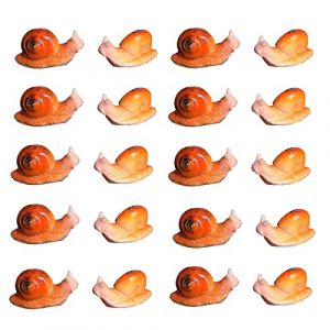 Myqiqi Lot de 20 Figurines Miniatures réalistes en Forme d'escargot pour Jardin féérique, Plantes en Pot, Terrarium ou décoration d'intérieur (daydaygoshopping, neuf)