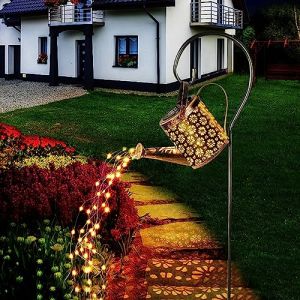 L'arrosoir Solaire Allume Les Décorations de Jardin, Lampe Arrosoir Solaire avec Guirlandes Lumineuses et Bâton de Berger, Lumière Extérieure Solaire pour Chemin/Cour/Terrasse (CECOMBINE Eu, neuf)