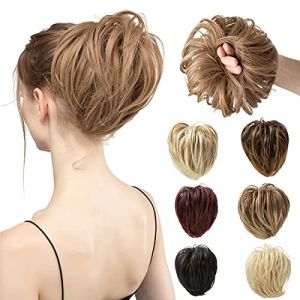 Chignon de cheveux 1 pi&egrave;ce boule t&ecirc;te perruque anneau naturel moelleux longue barbe boucl&eacute;s cheveux anneau queue de cheval tresse cheveux Extension cheveux perruque sac chignon Pi&egrave;ce de chignon(10H86) (haikouhua, neuf)