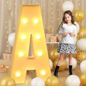 Syibelters Lettre A géante lumineuse à DEL de 120 cm, panneau lumineux en mosaïque pour chapiteau, lettres LED pour Saint-Valentin, anniversaire, Noël, Nouvel An (TaiYuanCaiYiDianZiShangWuYouXianGongSi, neuf)