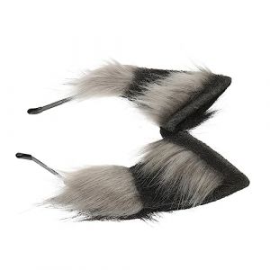 BESPORTBLE Bandeau Oreille De Loup Oreille De Costume Animal Bande De Cheveux D'animaux De La Jungle Déguisement De Loup Oreilles Couvre-chef De Loup Animal Bandeau Moelleux Peluche (Breeze & Leaves, neuf)