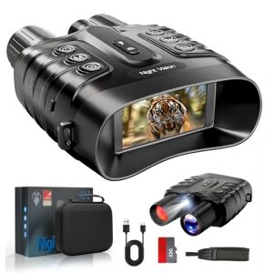 CamZeste Jumelle Vision Nocturne 4K 48MP, 10 000 mAh Rechargeable, f/1.4 Grande Ouverture Jumelles Infrarouge, Port&eacute;e de Vision 600M, 3" HD &Eacute;cran, Zoom Num&eacute;rique 8X avec Carte TF 32 Go (FUFUDA S.R.L, neuf)