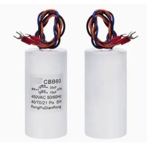REIUAFWYGV 1PCS CBB60 15UF + 35UF 3 Fils 3 Fils Double condensateur 450V palan Poteau de Levage démarreur électronique Grue condensateur de démarrage (zhaoyiweiamz, neuf)