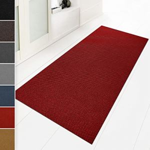 KARAT Tapis Anti-salissures Hong Kong - Tapis d'entrée résistant au UV Lavage - Grande capacité de rétention des saletés - Surface raffinée élégante, Dos en Gel antidérapant (Rouge, 120 x 150 cm) (Velvet Trading, neuf)