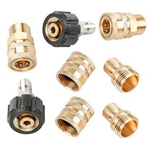 CENPEK Kit d'adaptateur pour Nettoyeur Haute Pression 8 pièces, raccords à Connexion Rapide pour Tuyau d'arrosage, Pivot M22 à Connexion Rapide 3/8 Pouces, 3/4 Pouces à libération Rapide (CENPEK, neuf)