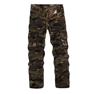 Homme Adultes Combat Pantalons Treillis Militaire Cargo Pantalon de Travail Multi Poches Coton Camouflage en Vrac Loisir Jaune 34 (DaiHan, neuf)