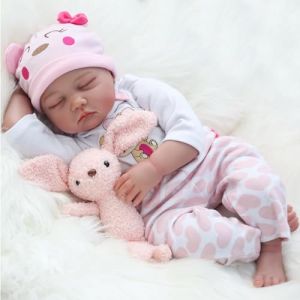 HEHUZY Bebe Reborn Fille 22 Pouces 55 cm Réaliste Poupée Reborn Vinyle de Silicone Souple Simulation Nouveau-né Jouet Reborn Baby Dolls Cadeau de noël (YAYATOY, neuf)