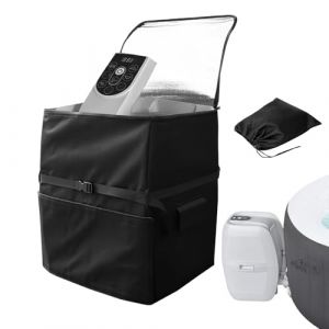 Housse de Pompe de Spa avec Isolation &agrave; Chaleur en Tissu Oxford 600D avec Sac de Rangement, Sangles r&eacute;glables, Housse de Pompe de Baignoire Gonflable isol&eacute;e pour Jacuzzi (lampewh, neuf)