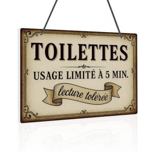 Putuo Decor Plaque Toilette Vintage en PVC, Panneau Murale Humoristique, Enseigne D&eacute;corative pour Salle de Bain, Restaurant et Caf&eacute; (Putuo Home Decor, neuf)