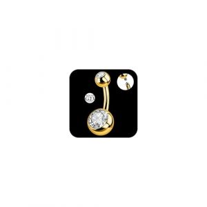 AceFun piercing nombril or,6mm titane piercing nombril pour les femmes 1 pièce 14G titane solide piercing pour nombril anneaux barbell or bijoux pour piercing court Piercing nombril courbé (Piercing Jewelry, neuf)